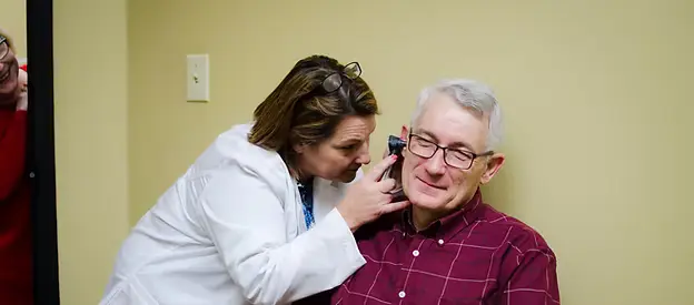 patient getting checked out