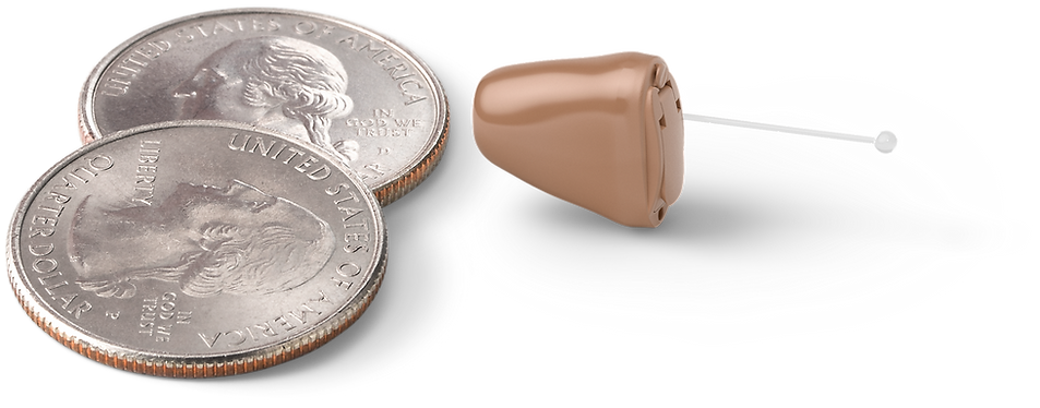 invisible in canal hearing aid size comparison to quarter