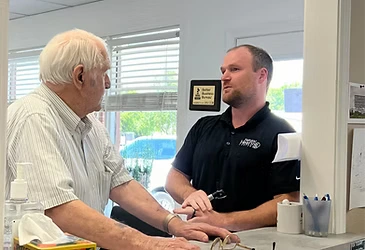 hearing patient consulting with specialist