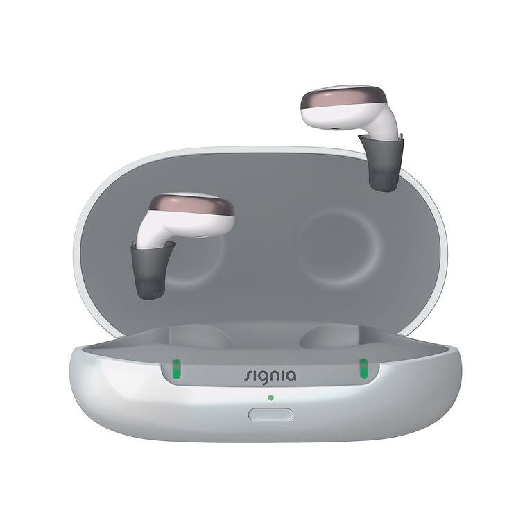 in the canal hearing aid with charger