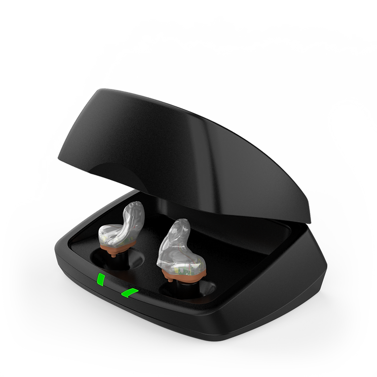 in the canal hearing aid with charger