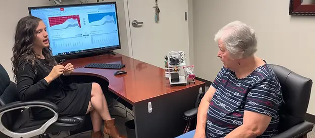 patient being consulted by specialist
