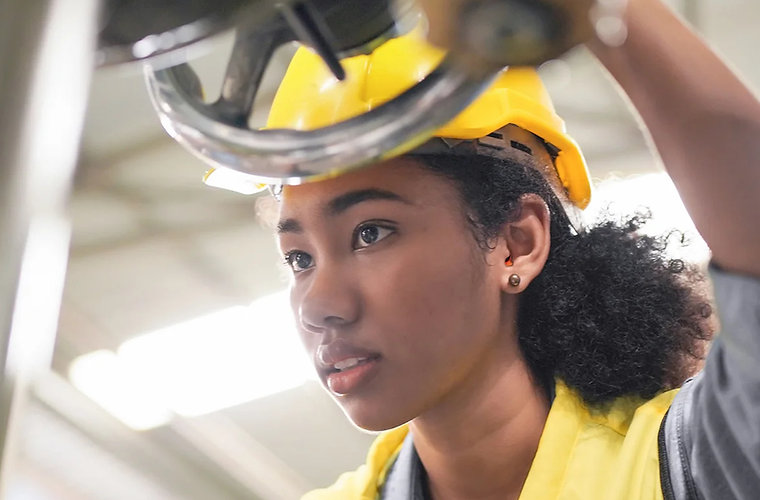 worker with Soundgear Instant Fit hearing protection aid