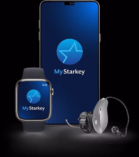 My Starkey app, available on phone and smart watches